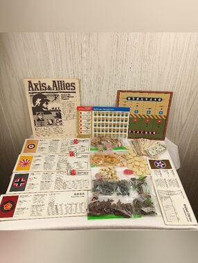 Axis & Allies 1980s Board Game Replacement Pieces Ships Tanks Planes Dice manual